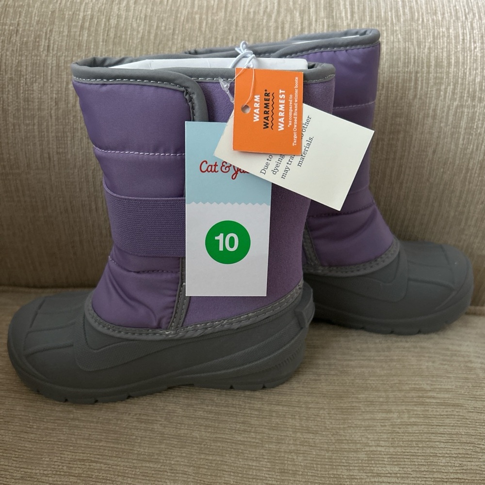 Cat & Jack Purple and Gray Winter Boots